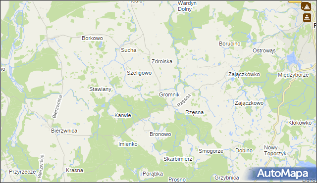 mapa Gromnik gmina Połczyn-Zdrój, Gromnik gmina Połczyn-Zdrój na mapie Targeo