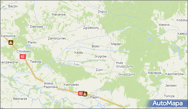 mapa Grygrów, Grygrów na mapie Targeo