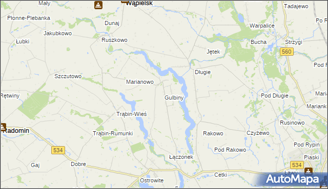 mapa Gulbiny, Gulbiny na mapie Targeo