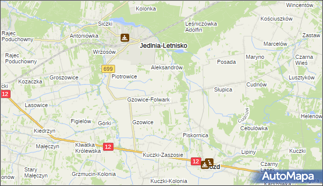 mapa Gzowice-Kolonia, Gzowice-Kolonia na mapie Targeo