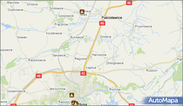 mapa Hanuszów, Hanuszów na mapie Targeo
