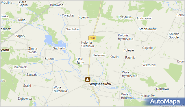 mapa Helenów gmina Wojcieszków, Helenów gmina Wojcieszków na mapie Targeo