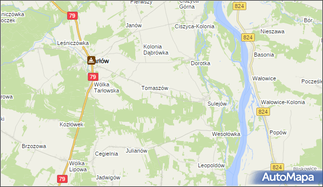 mapa Hermanów gmina Tarłów, Hermanów gmina Tarłów na mapie Targeo