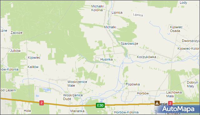 mapa Husinka, Husinka na mapie Targeo