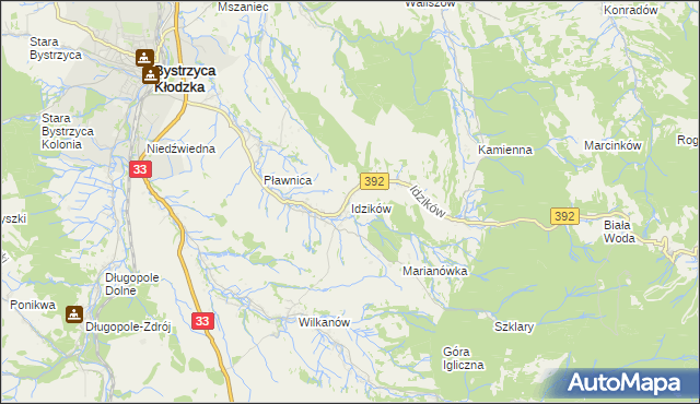 mapa Idzików, Idzików na mapie Targeo