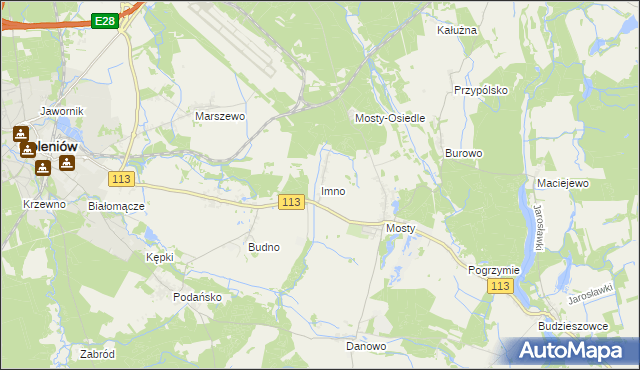 mapa Imno gmina Goleniów, Imno gmina Goleniów na mapie Targeo