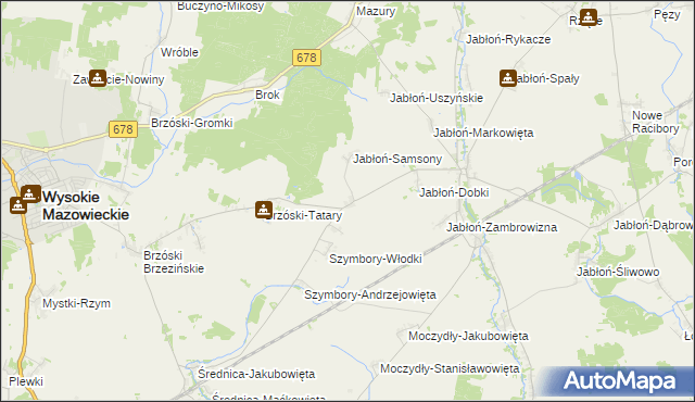 mapa Jabłoń-Kikolskie, Jabłoń-Kikolskie na mapie Targeo