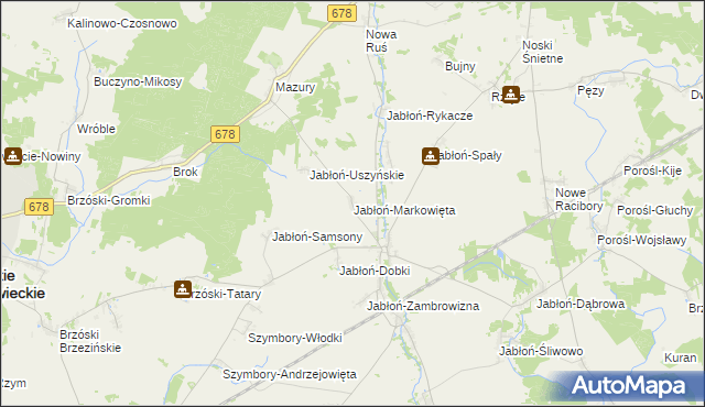 mapa Jabłoń-Markowięta, Jabłoń-Markowięta na mapie Targeo