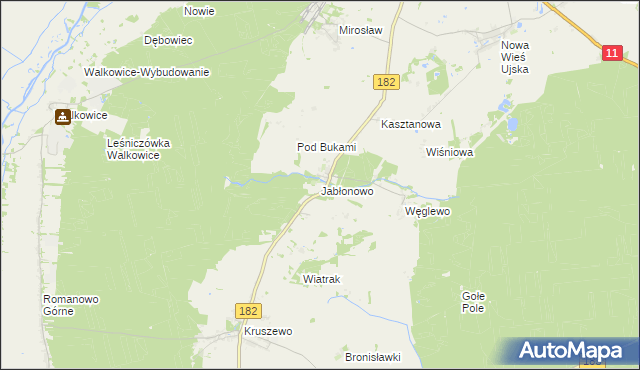 mapa Jabłonowo gmina Ujście, Jabłonowo gmina Ujście na mapie Targeo