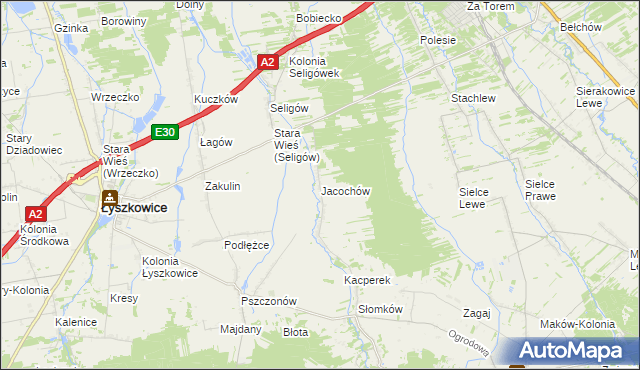 mapa Jacochów, Jacochów na mapie Targeo