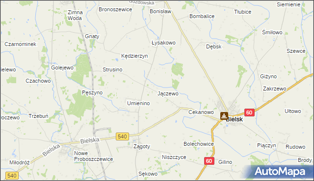 mapa Jączewo, Jączewo na mapie Targeo