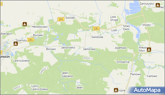 mapa Jaktorowo, Jaktorowo na mapie Targeo