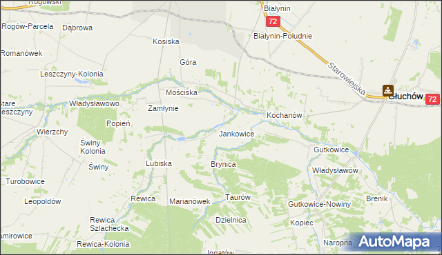 mapa Jankowice-Kolonia gmina Jeżów, Jankowice-Kolonia gmina Jeżów na mapie Targeo