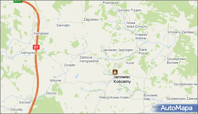 mapa Janowiec-Zdzięty, Janowiec-Zdzięty na mapie Targeo