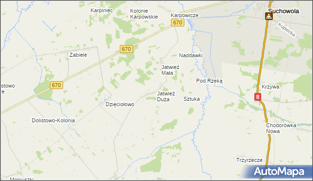 mapa Jatwieź Duża, Jatwieź Duża na mapie Targeo