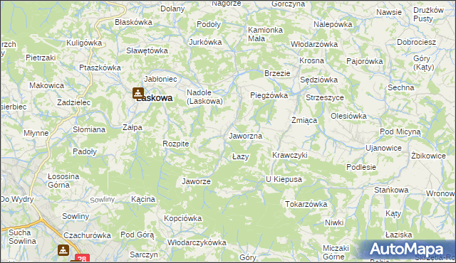 mapa Jaworzna, Jaworzna na mapie Targeo