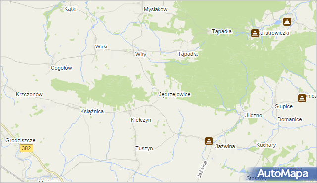 mapa Jędrzejowice gmina Dzierżoniów, Jędrzejowice gmina Dzierżoniów na mapie Targeo