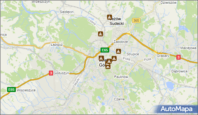 mapa Jelenia Góra, Jelenia Góra na mapie Targeo
