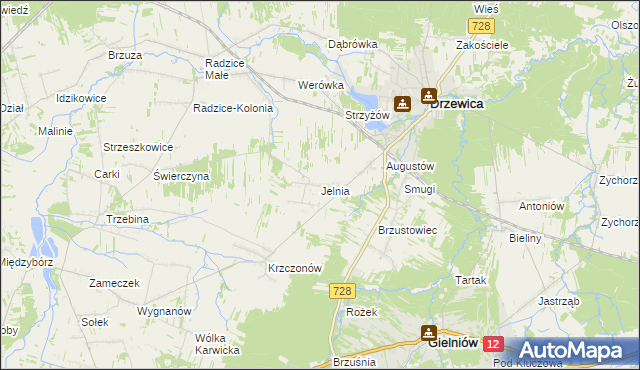 mapa Jelnia, Jelnia na mapie Targeo