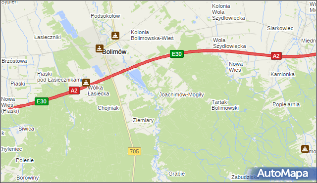 mapa Joachimów-Mogiły, Joachimów-Mogiły na mapie Targeo