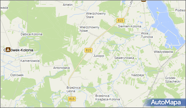 mapa Juliopol gmina Siemień, Juliopol gmina Siemień na mapie Targeo