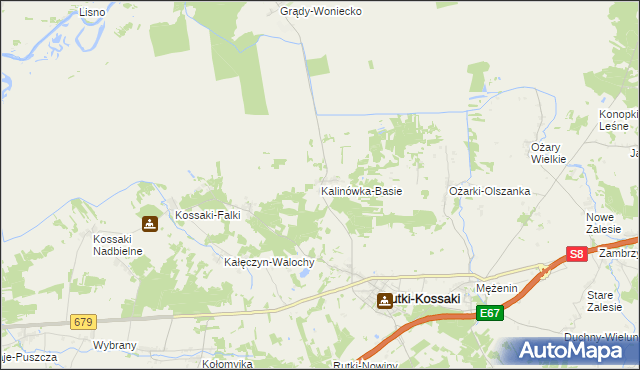 mapa Kalinówka-Basie, Kalinówka-Basie na mapie Targeo