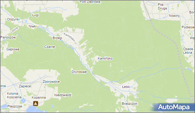 mapa Kamińsko gmina Przystajń, Kamińsko gmina Przystajń na mapie Targeo