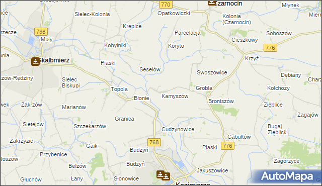 mapa Kamyszów, Kamyszów na mapie Targeo