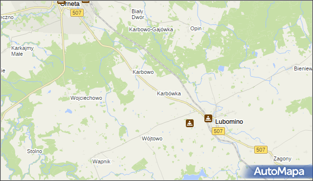 mapa Karbówka, Karbówka na mapie Targeo