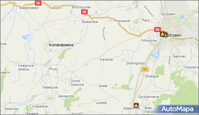 mapa Karszów, Karszów na mapie Targeo