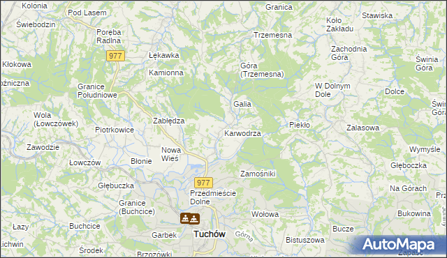 mapa Karwodrza, Karwodrza na mapie Targeo