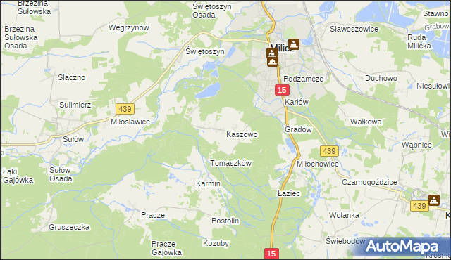 mapa Kaszowo, Kaszowo na mapie Targeo