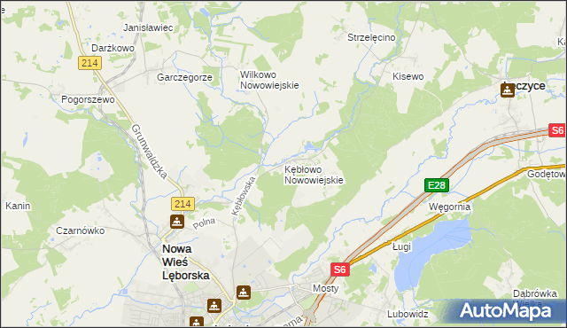 mapa Kębłowo Nowowiejskie, Kębłowo Nowowiejskie na mapie Targeo