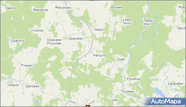 mapa Kętrzyno, Kętrzyno na mapie Targeo