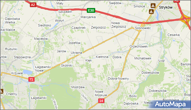 mapa Kiełmina, Kiełmina na mapie Targeo