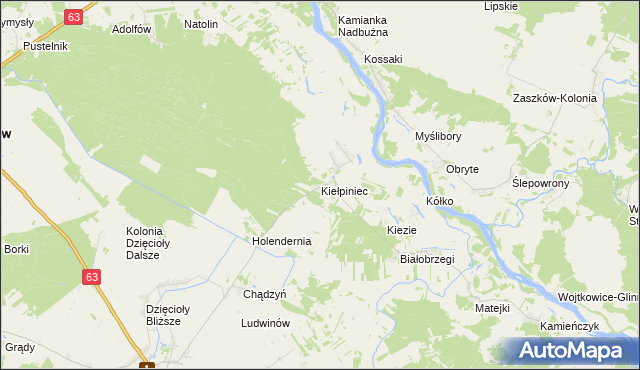 mapa Kiełpiniec, Kiełpiniec na mapie Targeo