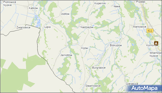 mapa Kijów gmina Otmuchów, Kijów gmina Otmuchów na mapie Targeo