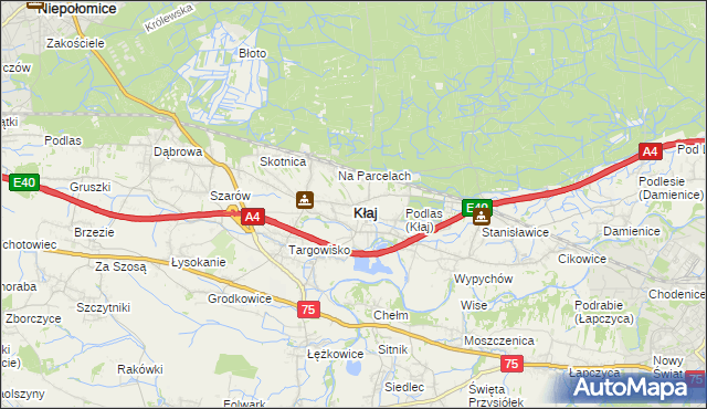 mapa Kłaj, Kłaj na mapie Targeo