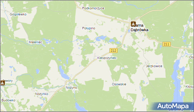 mapa Kleszczyniec, Kleszczyniec na mapie Targeo