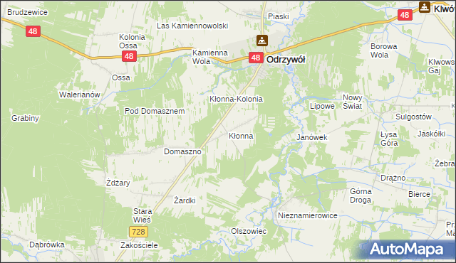 mapa Kłonna, Kłonna na mapie Targeo