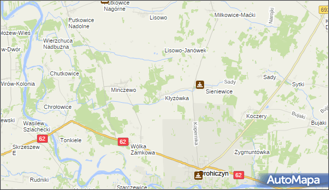 mapa Kłyzówka, Kłyzówka na mapie Targeo