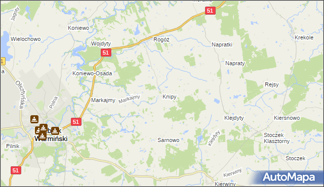 mapa Knipy, Knipy na mapie Targeo