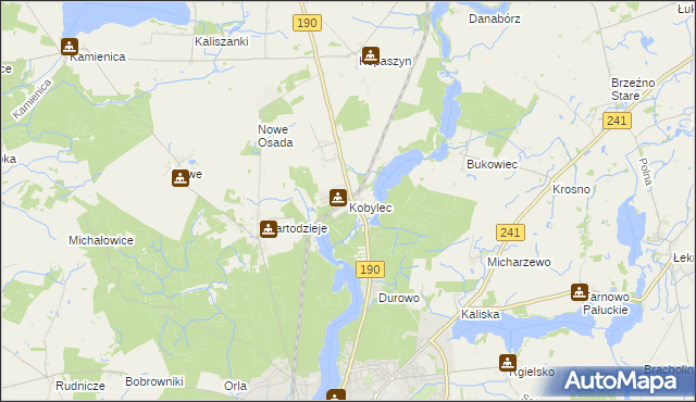 mapa Kobylec gmina Wągrowiec, Kobylec gmina Wągrowiec na mapie Targeo