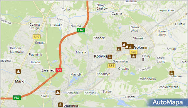 mapa Kobyłka, Kobyłka na mapie Targeo