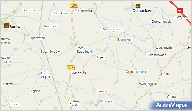 mapa Kojęcin, Kojęcin na mapie Targeo