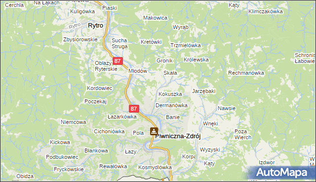 mapa Kokuszka, Kokuszka na mapie Targeo