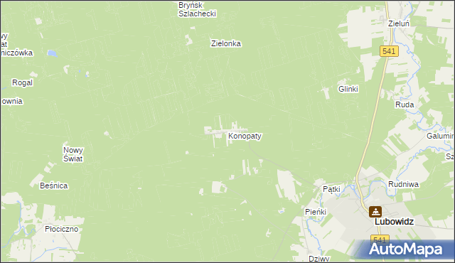 mapa Konopaty, Konopaty na mapie Targeo