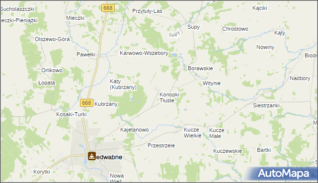 mapa Konopki Tłuste, Konopki Tłuste na mapie Targeo