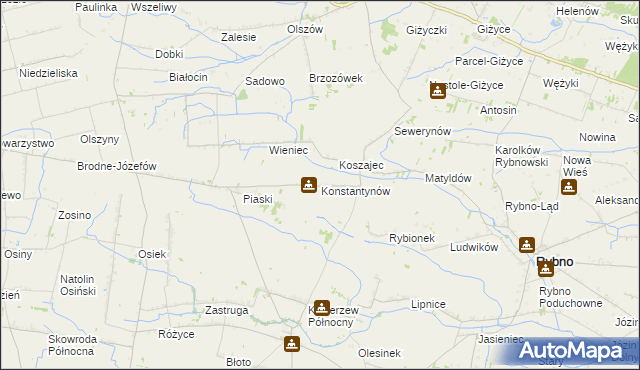 mapa Konstantynów gmina Kocierzew Południowy, Konstantynów gmina Kocierzew Południowy na mapie Targeo