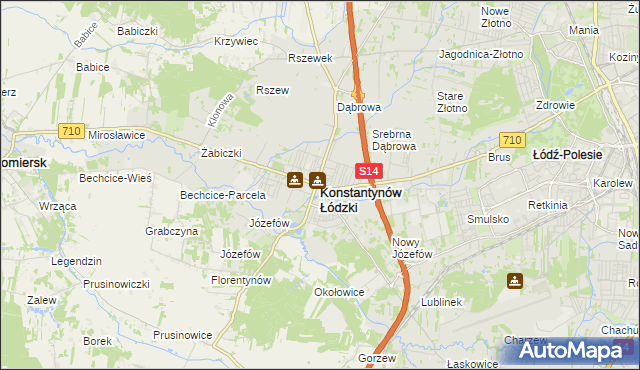 mapa Konstantynów Łódzki, Konstantynów Łódzki na mapie Targeo